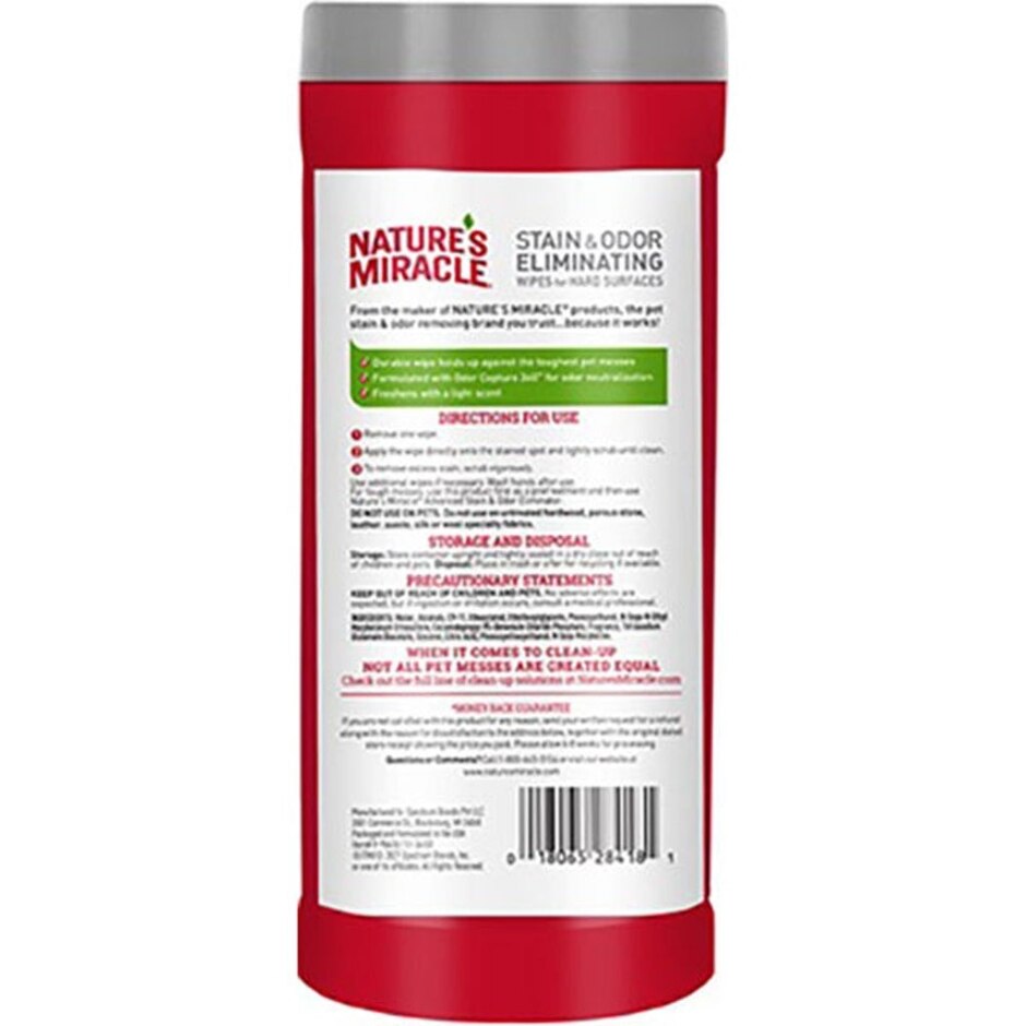 NATURE S MIRACLE ADV STAIN & ODOR ELIMINATOR WIPES