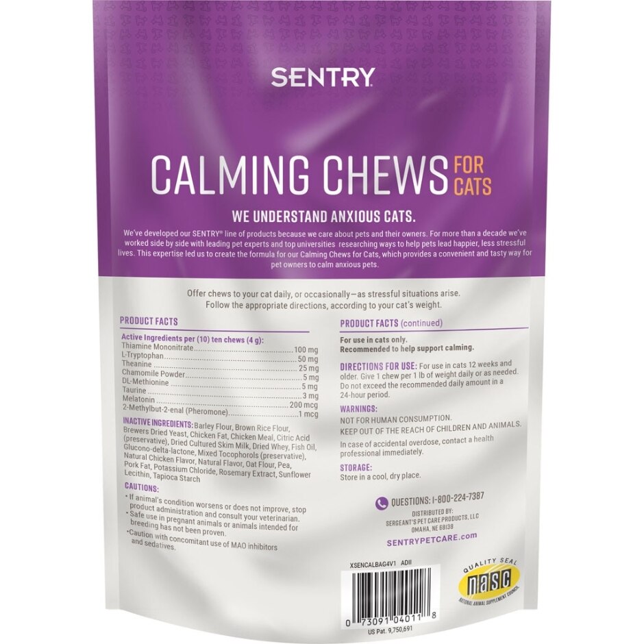 SENTRY BEHAVIOR CALMING CHEWS FOR CATS