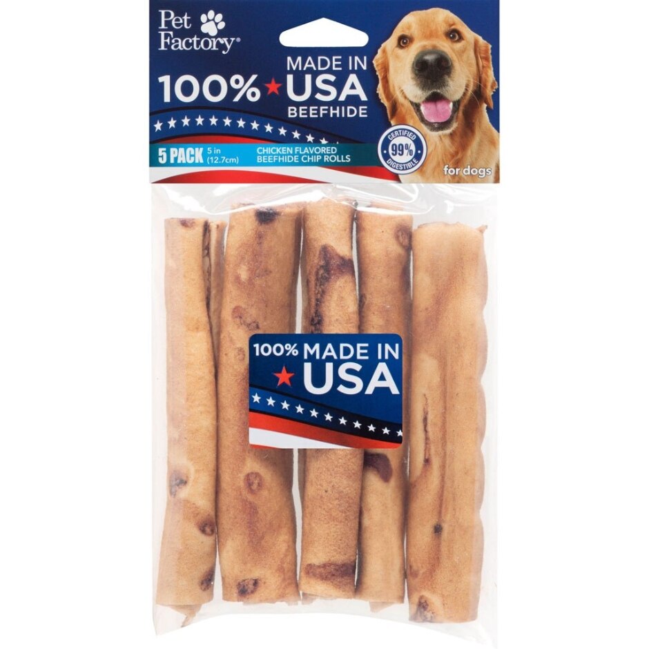 100 MADE IN USA BEEFHIDE CHIP ROLLS