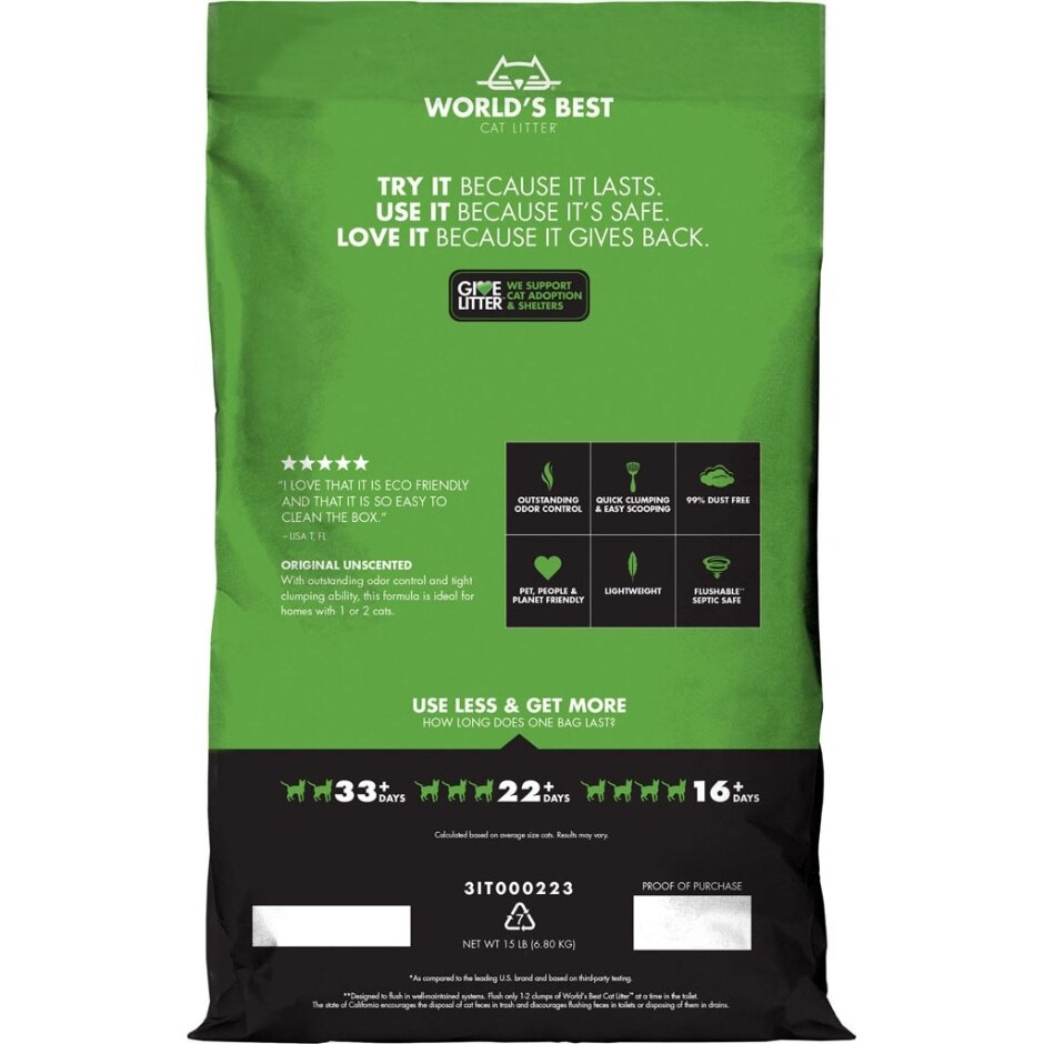 WORLD'S BEST CAT LITTER CLUMPING FORMULA