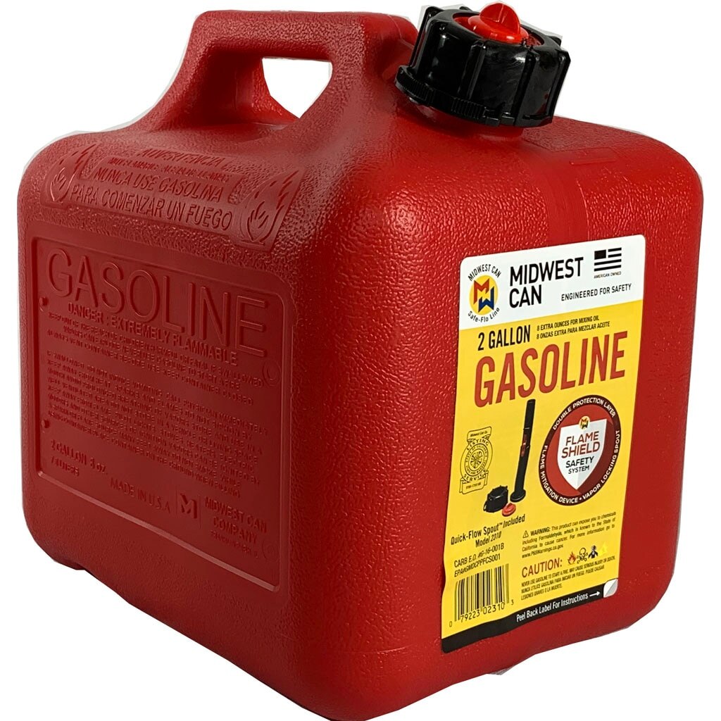 PLASTIC GAS CAN W/QUICKFLOW SPOUT