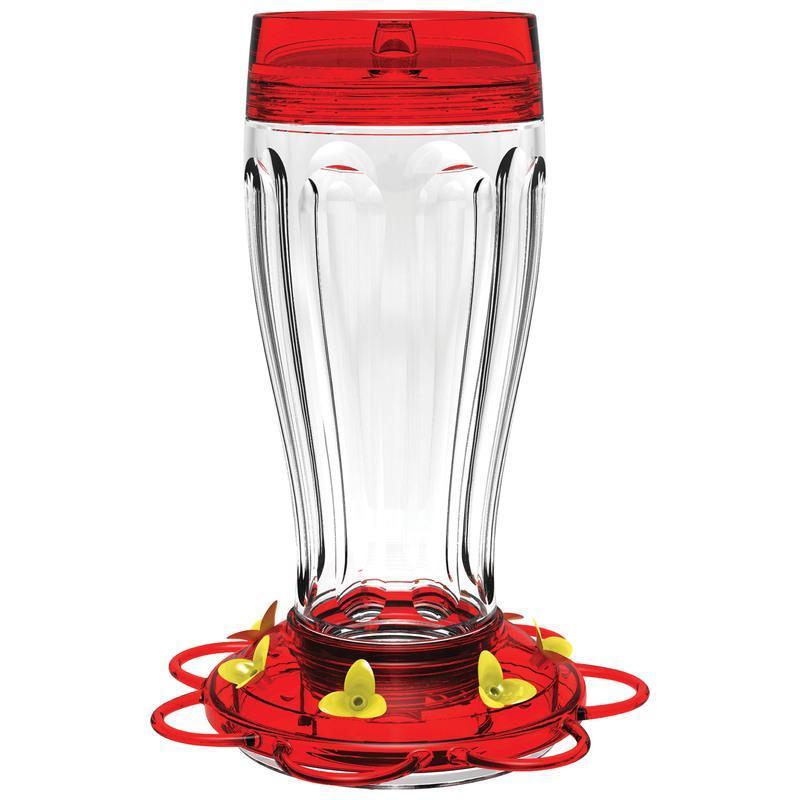 BIG GULP GLASS HUMMINGBIRD FEEDER W/ANT MOAT