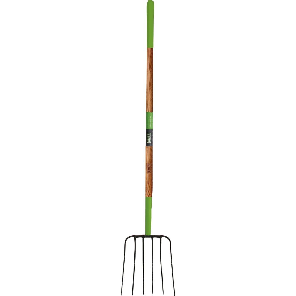 AMES 6 TINE MANURE FORK LONG HANDLE