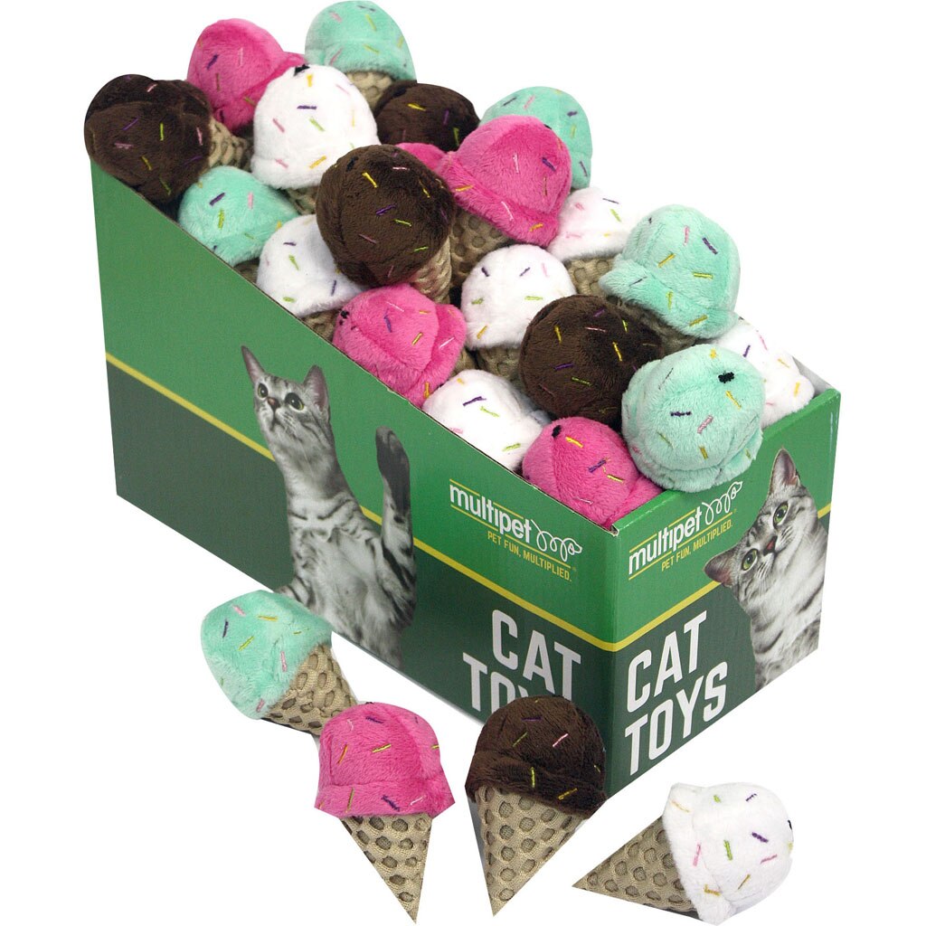 MULTIPET ICE CREAM CONE W/CATNIP DISPLAY