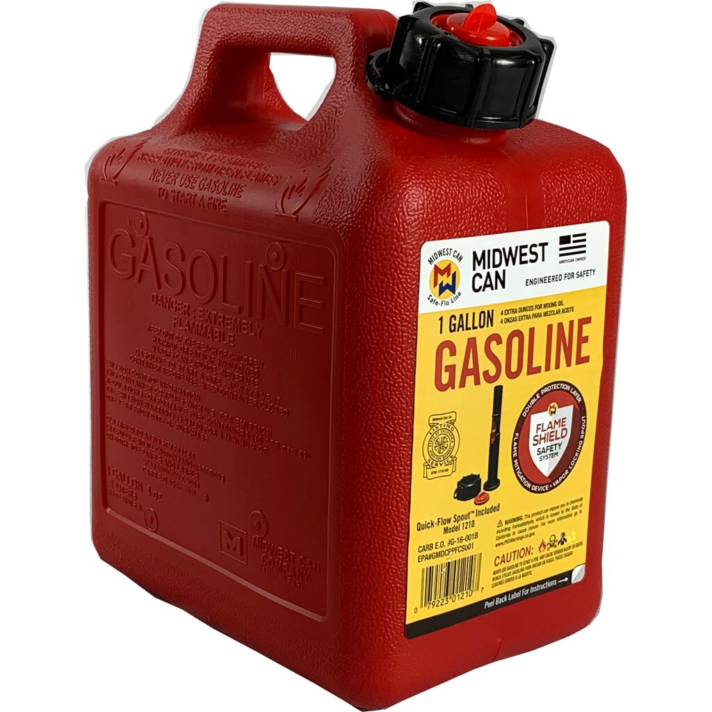 MIDWEST CAN PLASTIC GAS CAN W/QUICKFLOW SPOUT