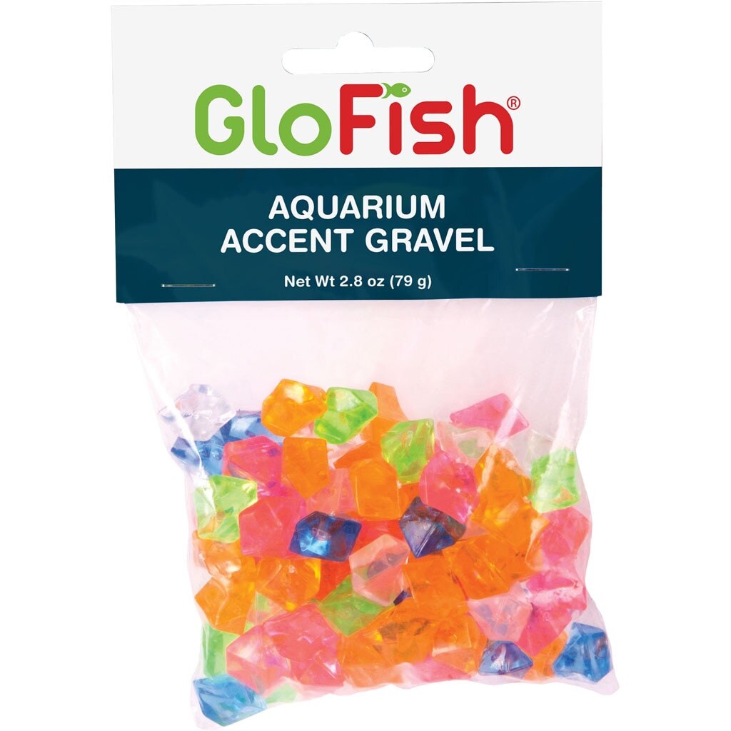 GLOFISH AQUARIUM GRAVEL ACCENT MULTICOLORED GEMS